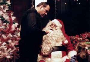 Image 5. A traditional 'Family Christmas' vs. ultimate subversion? “Fuck You Santa” on HBO’s The Sopranos.