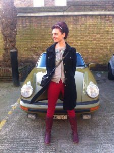 I hope Saga doesn’t mind that I once perched on the bonnet of her precious gold Porche…