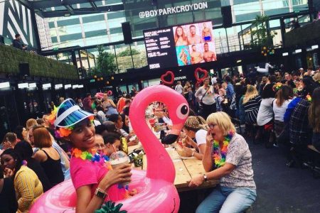 Fig. 4: Public screening of Love Island in Boxpark, Croydon (UK)