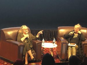 Fig. 3: Val Lehman and Jane Clifton in conversation at 'On the Inside: 40 Years of Prisoner', 2019 St Kilda Film Festival, Melbourne