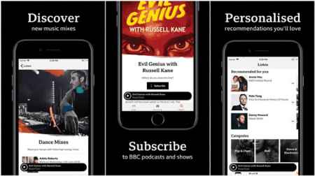 Fig 2. The new BBC Sounds app, where it seems that the BBC will be piloting their public service algorithm. Note the emphasis on personalisation.